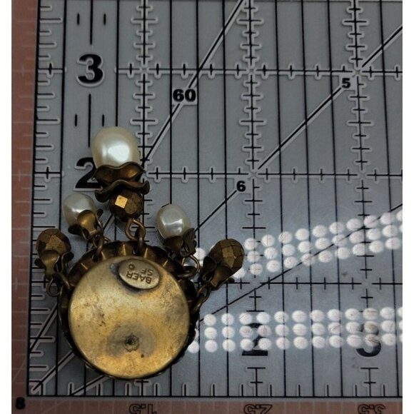 Baer SF Post Earrings With Faux Pearls & Dangling Beads Statement Vintage - Picture 6 of 15